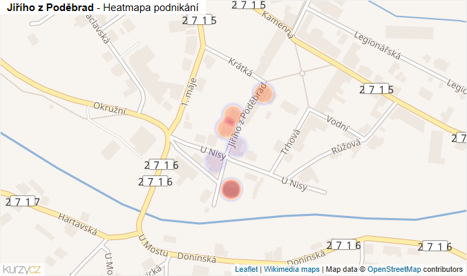 Mapa Jiřího z Poděbrad - Firmy v ulici.