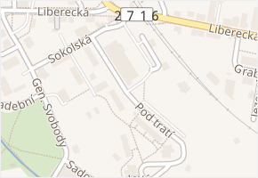 Pod tratí v obci Hrádek nad Nisou - mapa ulice