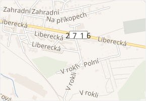 Polní v obci Hrádek nad Nisou - mapa ulice