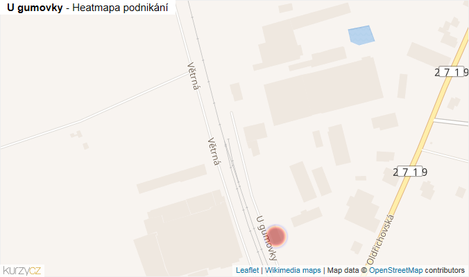 Mapa U gumovky - Firmy v ulici.