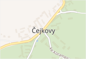 Čejkovy v obci Hrádek - mapa části obce