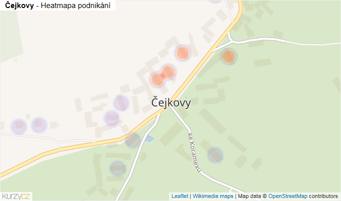 Mapa Čejkovy - Firmy v části obce.