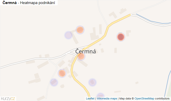 Mapa Čermná - Firmy v části obce.