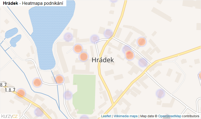 Mapa Hrádek - Firmy v části obce.