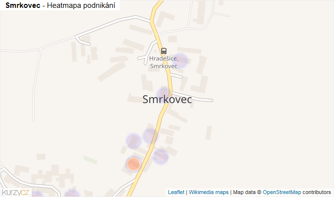 Mapa Smrkovec - Firmy v části obce.