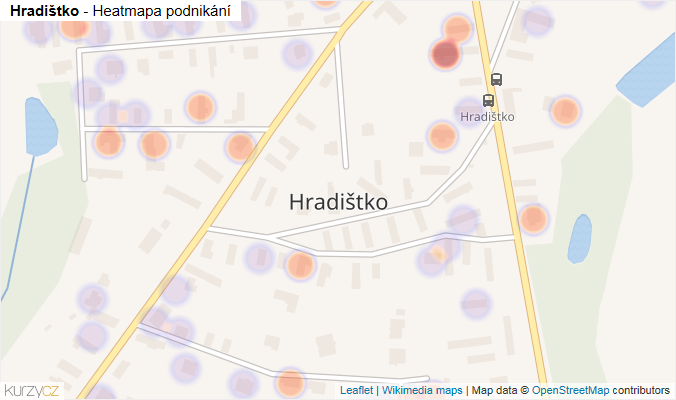 Mapa Hradištko - Firmy v části obce.