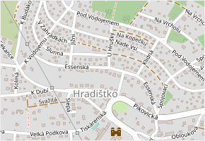 Essenská v obci Hradištko - mapa ulice