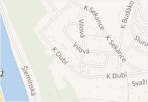 K Dubí v obci Hradištko - mapa ulice