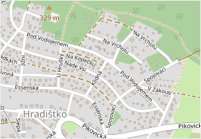 Klidná v obci Hradištko - mapa ulice