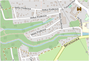Malá Podkova v obci Hradištko - mapa ulice