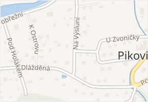 Na Výsluní v obci Hradištko - mapa ulice