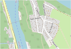 Nad Vltavou v obci Hradištko - mapa ulice