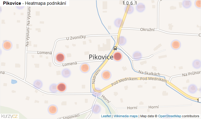 Mapa Pikovice - Firmy v části obce.