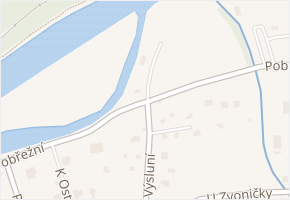 Pobřežní v obci Hradištko - mapa ulice