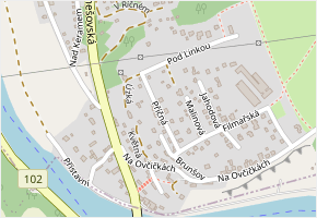 Příčná v obci Hradištko - mapa ulice
