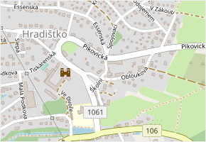 Školní v obci Hradištko - mapa ulice