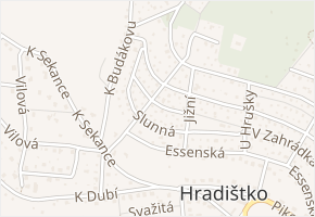 Slunná v obci Hradištko - mapa ulice