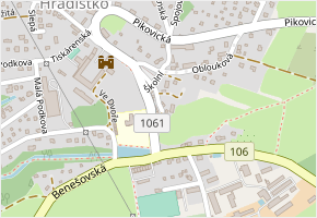 V Chaloupkách v obci Hradištko - mapa ulice