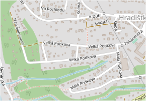 Velká Podkova v obci Hradištko - mapa ulice
