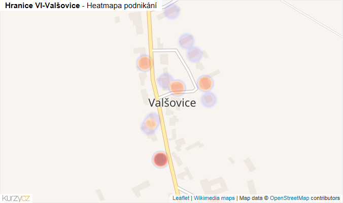 Mapa Hranice VI-Valšovice - Firmy v části obce.