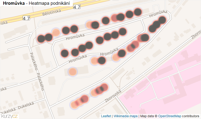 Mapa Hromůvka - Firmy v ulici.