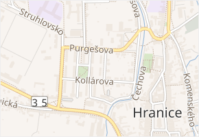 Husitská v obci Hranice - mapa ulice