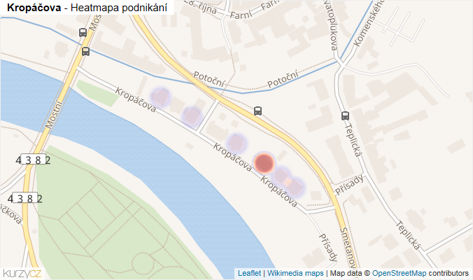 Mapa Kropáčova - Firmy v ulici.