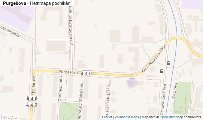 Mapa Purgešova - Firmy v ulici.
