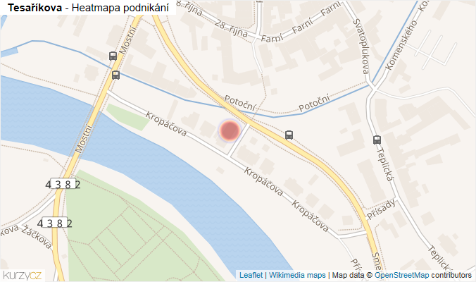 Mapa Tesaříkova - Firmy v ulici.