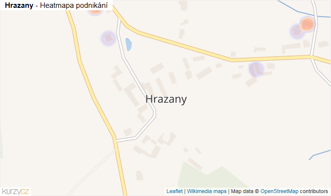 Mapa Hrazany - Firmy v části obce.