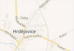 K Zastávce v obci Hrdějovice - mapa ulice