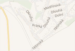 Krátká v obci Hrdějovice - mapa ulice