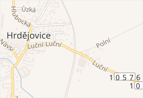 Luční v obci Hrdějovice - mapa ulice