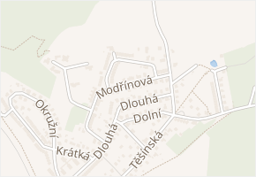 Modřínová v obci Hrdějovice - mapa ulice