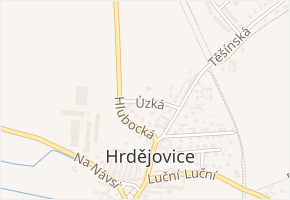Úzká v obci Hrdějovice - mapa ulice