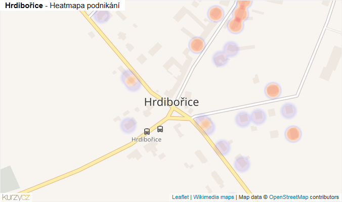 Mapa Hrdibořice - Firmy v části obce.