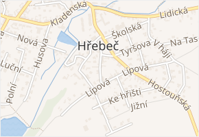 B. Němcové v obci Hřebeč - mapa ulice