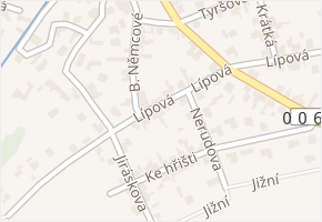 Lípová v obci Hřebeč - mapa ulice