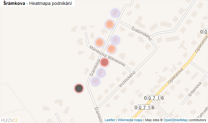 Mapa Šrámkova - Firmy v ulici.
