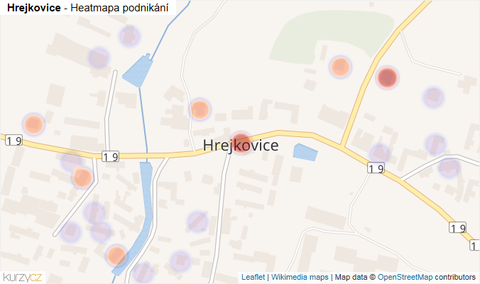 Mapa Hrejkovice - Firmy v části obce.