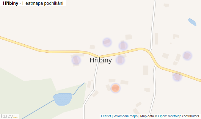 Mapa Hřibiny - Firmy v části obce.