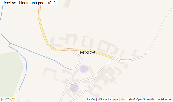 Mapa Jersice - Firmy v části obce.