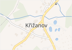 Křižanov v obci Hrob - mapa části obce