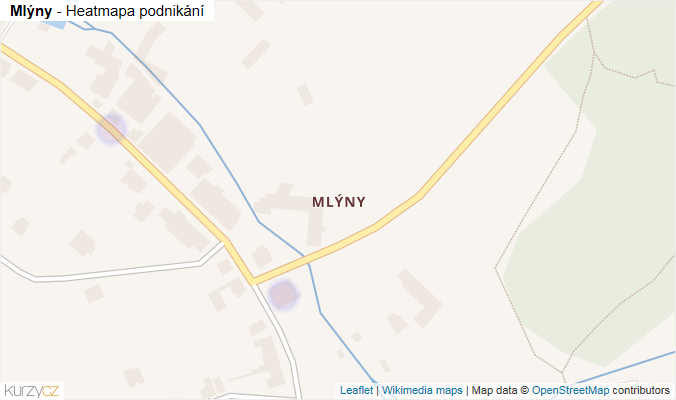 Mapa Mlýny - Firmy v části obce.