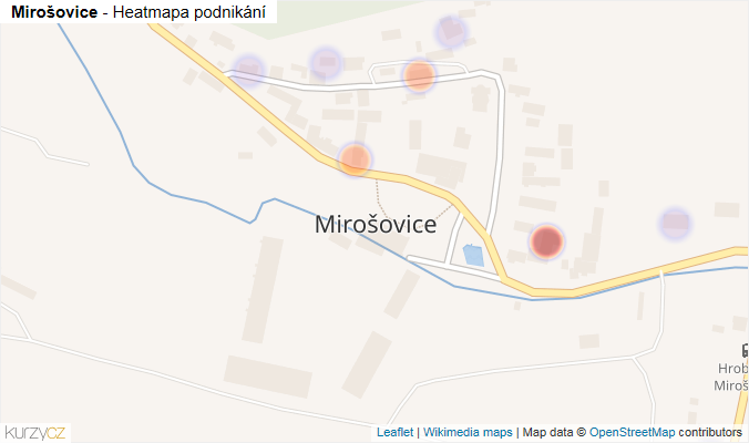 Mapa Mirošovice - Firmy v části obce.