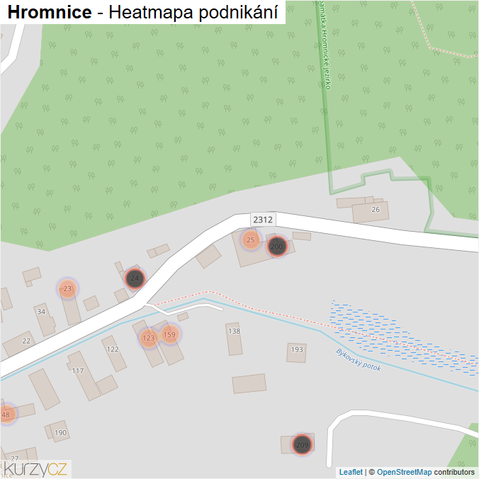 Mapa Hromnice - Firmy v obci.