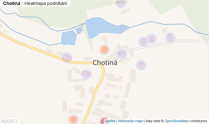 Mapa Chotiná - Firmy v části obce.