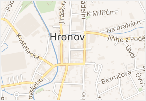 Čapkova v obci Hronov - mapa ulice