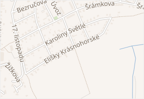 Elišky Krásnohorské v obci Hronov - mapa ulice