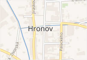 Hronov v obci Hronov - mapa části obce